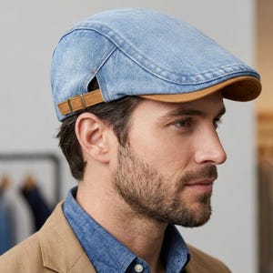 Unisex Cotton Newsboy Cap – Vintage Flat Peaked Painter Beret for All Seasons