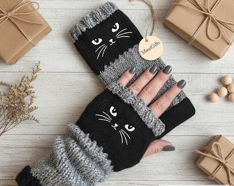 Guanti invernali senza dita per gatti: guanti termici touchscreen