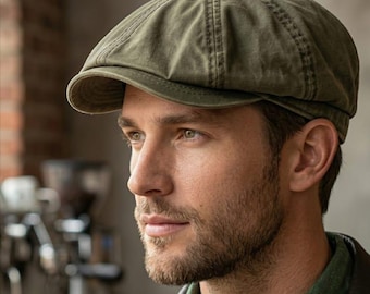 Washed Cotton Newsboy Cap – Vintage Ivy Baker Boy Hat