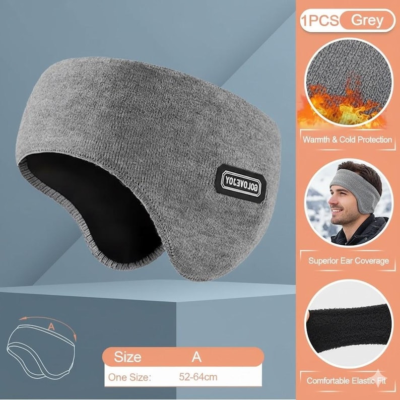 Pu&ograve; includere: Un paraorecchie grigio con interno nero e una piccola etichetta rettangolare. Il paraorecchie &egrave; progettato per coprire le orecchie e la fronte. Taglia A, per teste da 52-64cm.