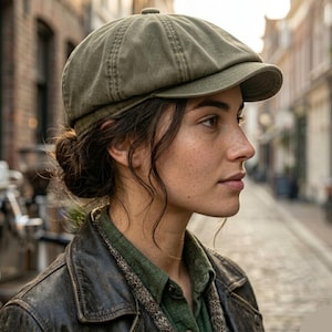 Washed Cotton Newsboy Cap Peaky Octagonal Hat Vintage Casual Cap Solid Berets Visor Gatsby Flat Ivy Hat