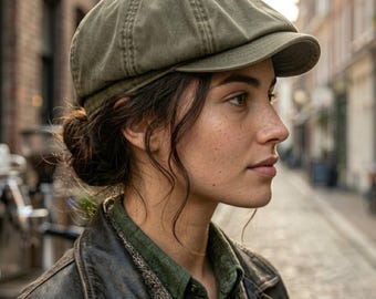 Washed Cotton Newsboy Cap Peaky Octagonal Hat Vintage Casual Cap Solid Berets Visor Gatsby Flat Ivy Hat