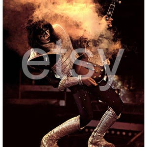 KISS Ace Frehley 36 x 56 OVERSIZED Alive II Era Crystal Clear Custom Poster Gene Simmons Paul Stanley Peter Criss Rock Music