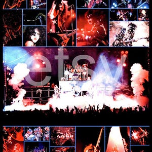 KISS 1976 36 x 54 &quot;OVERSIZED&quot; Alive! Era All Black Border Jumbo Custom Poster Clean Clear Images Concert Poster FM Rock Headbangers Ball