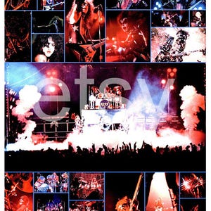 KISS 1976 36 x 52 &quot;Oversized&quot; Alive! RARE All White Border Version Custom Poster Rock Music FM Rock Gene Paul Ace Peter Live Music Concert