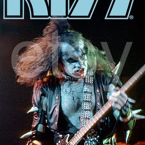 KISS Band Gene Simmons Alive! Era 20 x 32 Inch Custom Poster Clean Clear Image