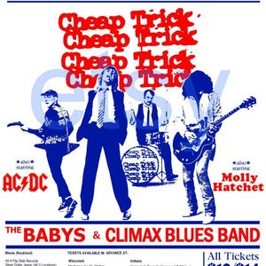 Günstiger Trick Molly Hatchet ACDC Die Bands des Babys 4. Juli 1979 Rockford Illinois Messegelände 17 x 27 Nachdruck Poster Sauberes, klares Bild
