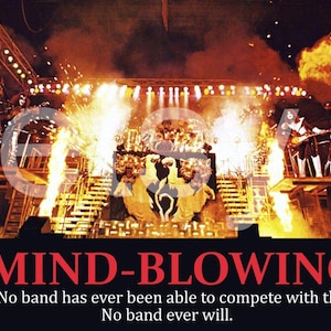 KISS Band &quot;24 x 36&quot; 1977-78 &quot;MIND BLOWING&quot; Full Stage Shot Custom Poster Clean Clear Image