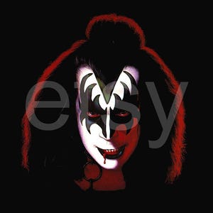 Conjunto personalizado de 4 pôsteres de álbuns solo de 24 x 24 polegadas do KISS. Sem nomes ou logotipo do KISS, apenas os rostos Gene Paul Ace Peter. Imagens limpas e claras.
