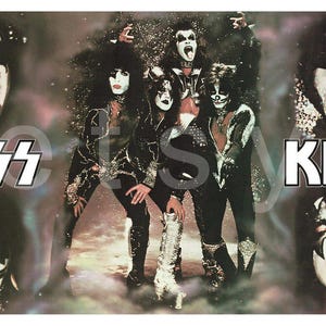 KISS Band 24 x 36 DESTROYER / Rock And Roll Over Conjunto de fotos / Faces Colagem personalizada Impressão de pôster Imagens limpas e claras