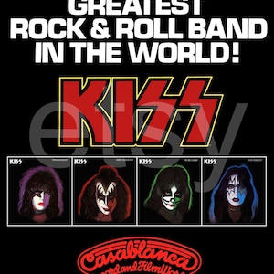 KISS Band 22 x 30 KISS Cassablanca Solo Albums Custom Promo Ad Poster Print Clean Clear Images