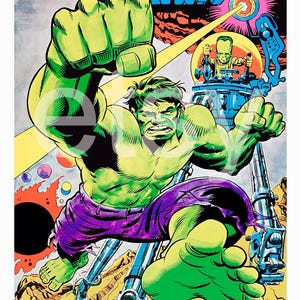 Marvelmania 24 x 36 RP Character Poster &quot;The Incredible Hulk&quot; Clean Clear Images Hulk Thor Iron Man Fantastic Four Silver Surfer Conan Gift