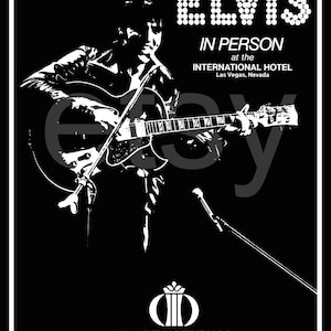 Elvis Presley Poster International Hotel Las Vegas 24 x 36 RP Poster Clean Clear Image
