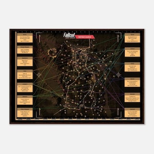 Fallout en New Vegas: póster con un mapa muy detallado