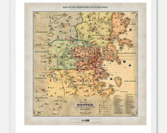 Boston Common - Vintage Map Poster