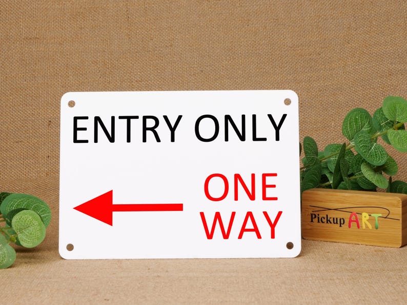 Entry Only Sign Reception Entry Only One Way Sign With Left Arrow - Etsy Australia
