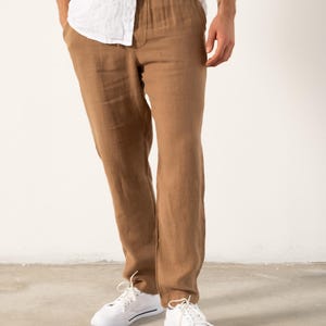 Linen Pants Men, Linen Trousers, Linen Lounge Pants, Mens Linen Joggers, Yoga Pants, Linen Baggy Pants,  Gift for Men