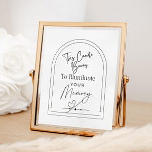 This Candle Burns” Table Sign - In Memory of Our Loved Ones for Weddings and Tributes, For the Loss of a Father or Mother