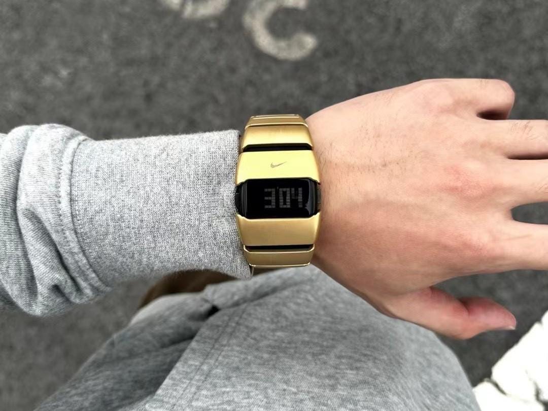 Nike D Line Chrono Stainless Steel Digital Wrist Watch Y2K