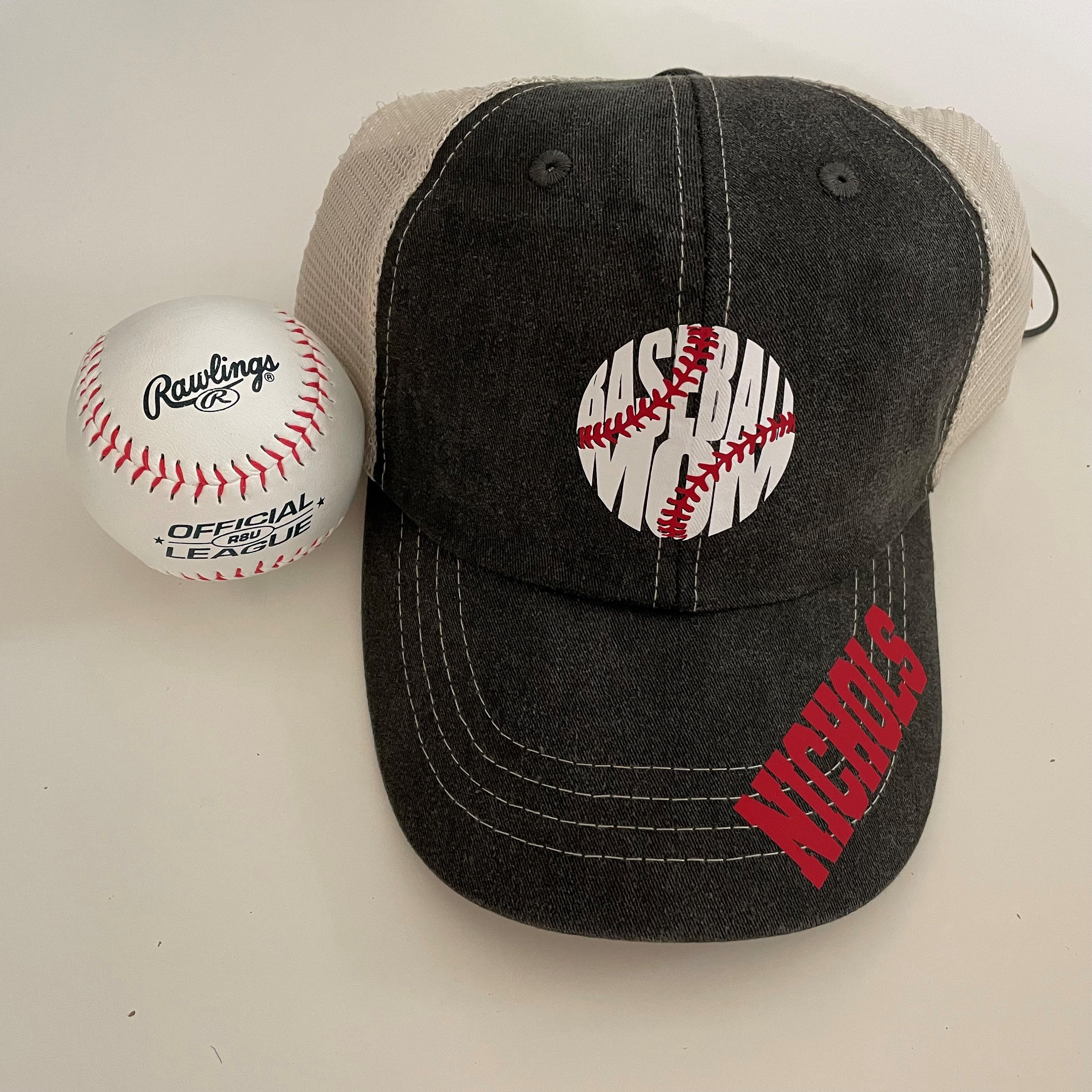 YOUR NAME Custom Baseball Mom Hat Personalized Baseball Caps