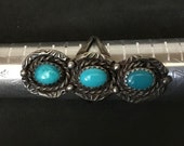 Vintage stoplight turquoise sterling silver southwest ring