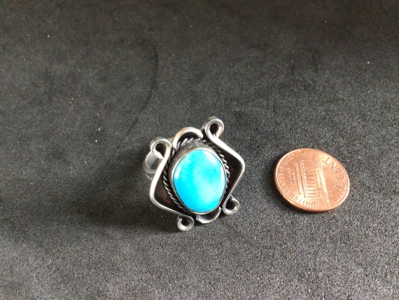 Vintage bright blue turquoise ring Southwest styl… - image 5