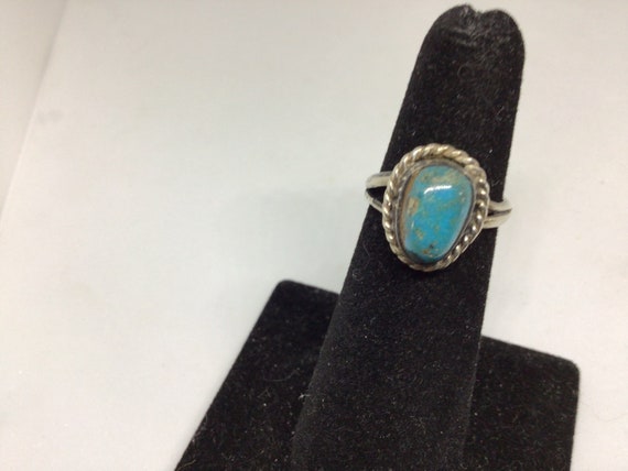 Vintage turquoise ring Southwest style sterling s… - image 1