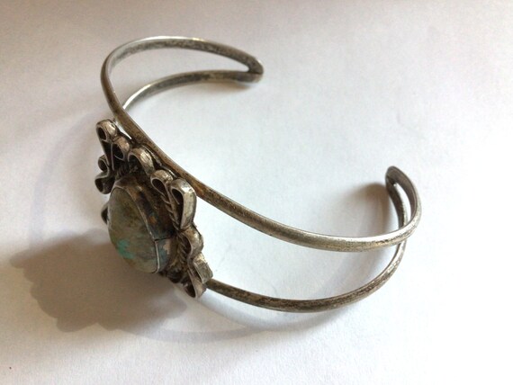 Vintage Royston turquoise cuff sterling silver 6 … - image 5