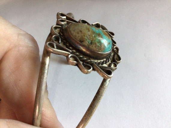 Vintage Royston turquoise cuff sterling silver 6 … - image 6