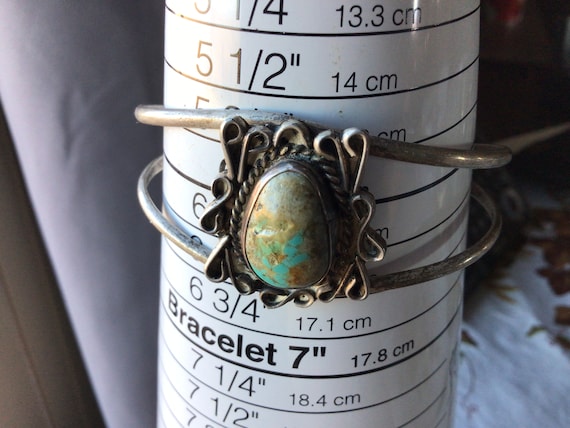 Vintage Royston turquoise cuff sterling silver 6 … - image 2