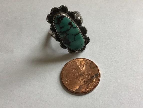 Vintage turquoise ring Southwest style sterling s… - image 7