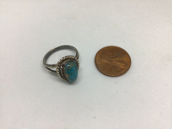 Vintage turquoise ring Southwest style sterling s… - image 4