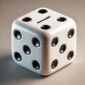 3D Printable Dice Money Box: Game-Themed Piggy Bank STL File