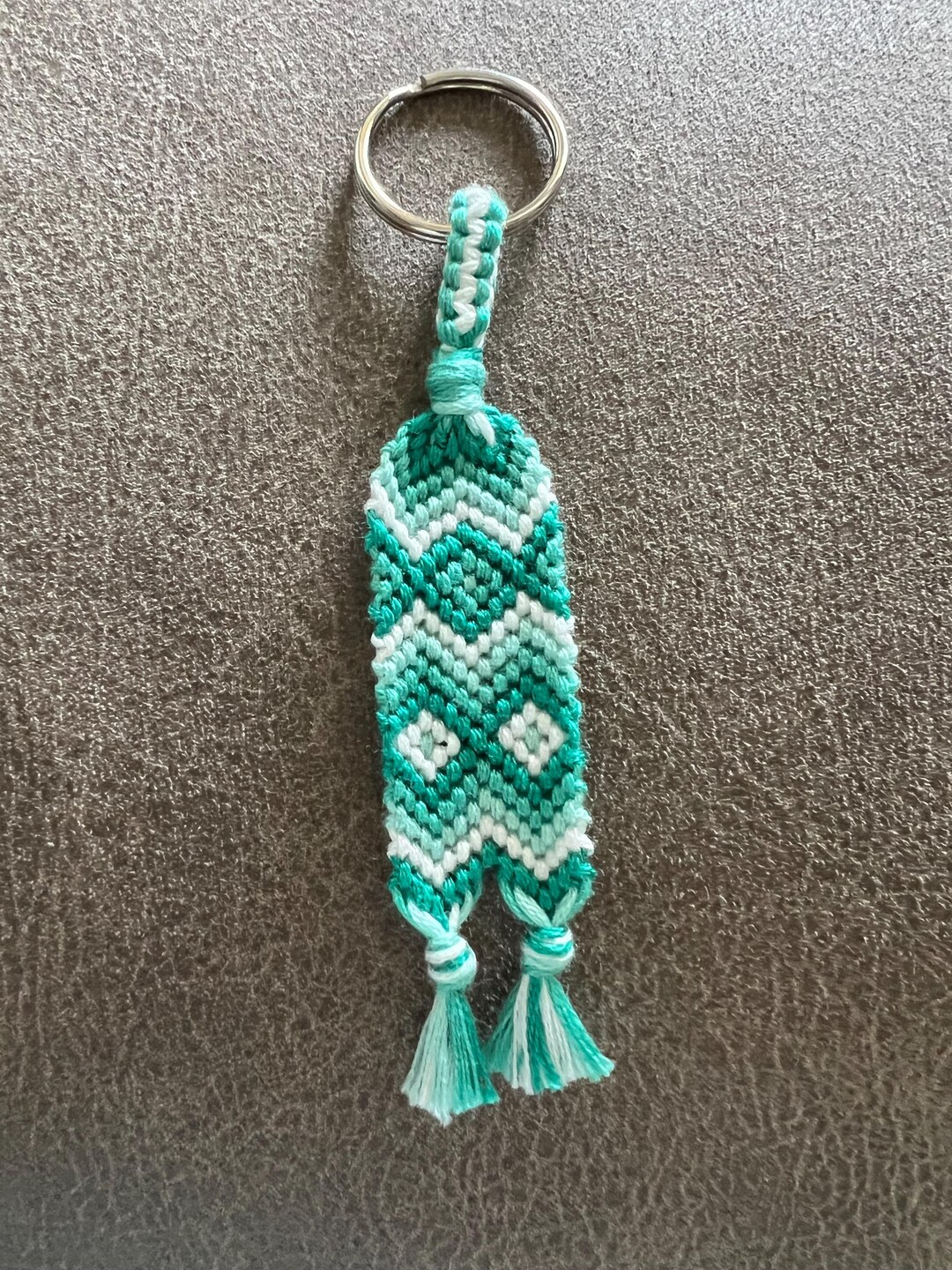 Keychain Rope Green Green Chevron Keychain - Etsy