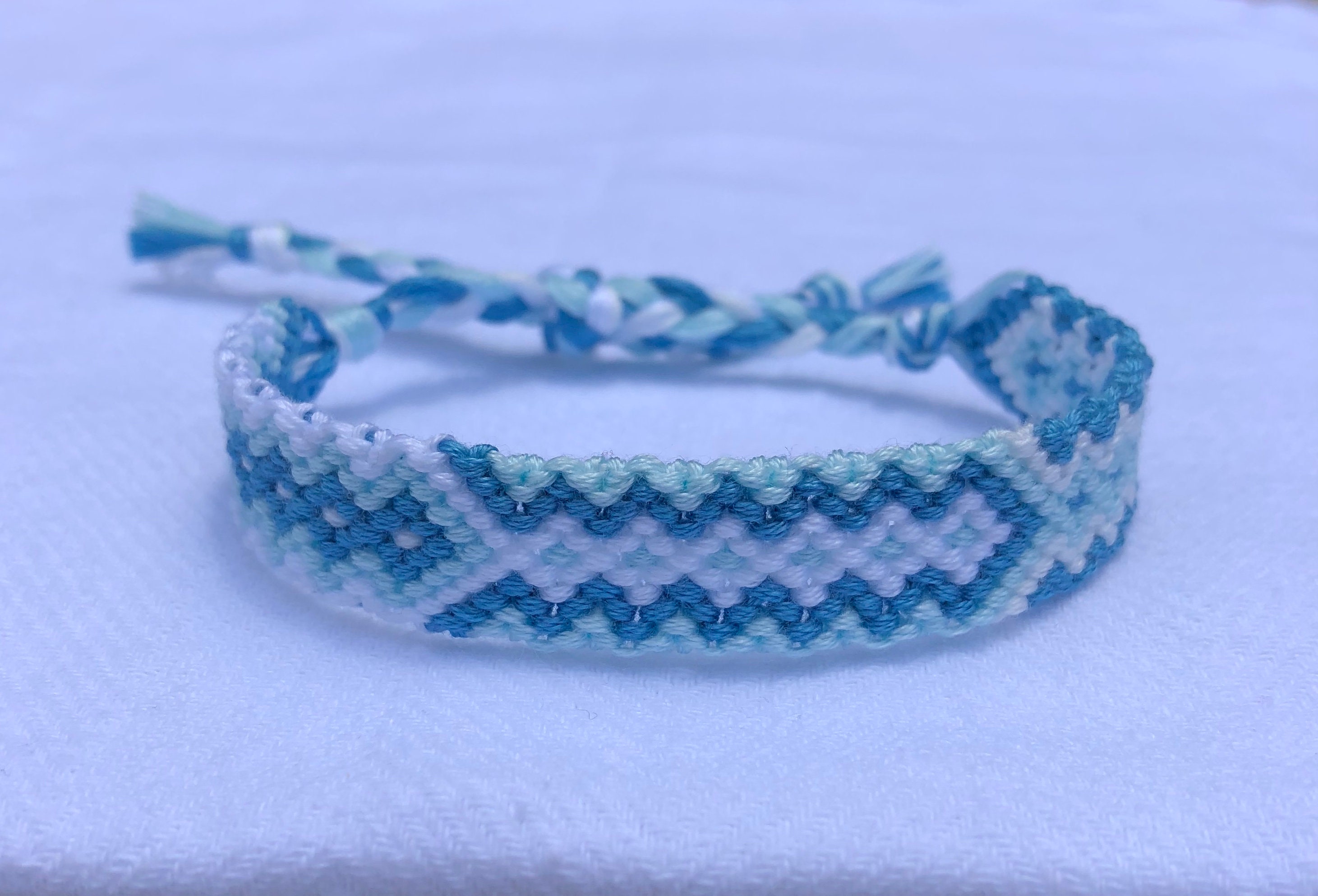 Blue and Sea Green Friendship Bracelet - Etsy