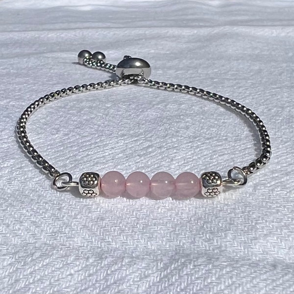 Rose Quartz Bolo Bracelet