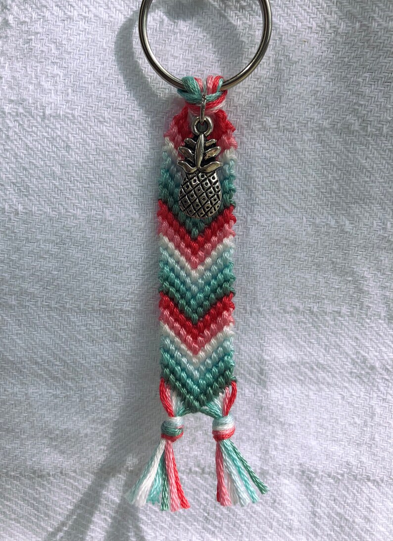 Pineapple Chevron Keychain | Etsy