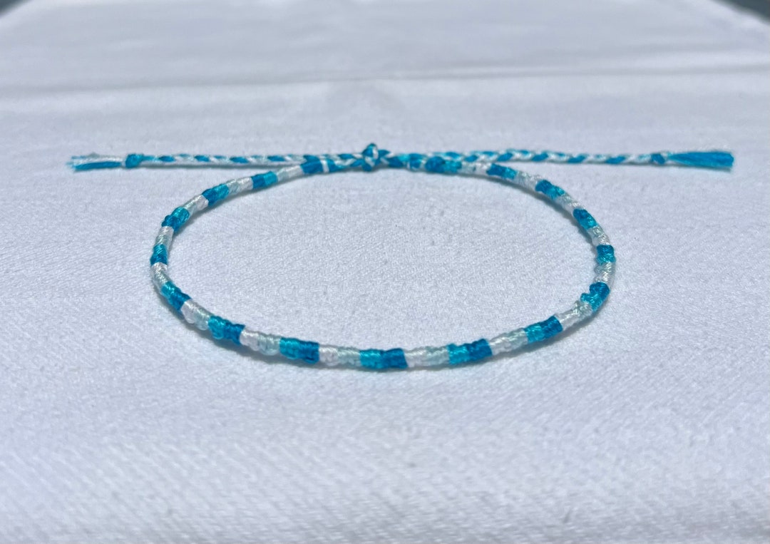Blue Anklet String Blue String Anklet - Etsy