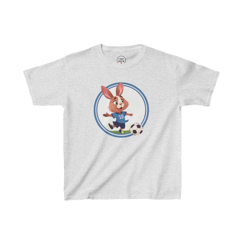 Rabbit Soccer Kids Tee, Bunny Football Children's Shirt, Cute Animal Sports Top, Youth Soccer Tshirt, Funny Soccer Bunny Shirt image 10