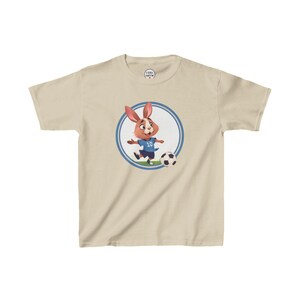 Rabbit Soccer Kids Tee, Bunny Football Children's Shirt, Cute Animal Sports Top, Youth Soccer Tshirt, Funny Soccer Bunny Shirt image 9