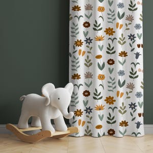 Watercolor Wild Florals Baby Girl Room Curtain Nursery Curtains Window Curtains Baby Room Curtains Flower Nursery