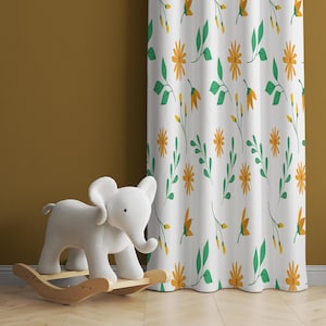 Watercolor Wild Florals Baby Girl Room Curtain Nursery Curtains Window Curtains Baby Room Curtains Flower Nursery