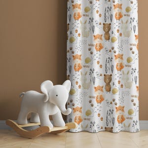 Cute Safari Animals Baby Boy Room Curtains Nursery Curtains Window Curtains, Baby Curtains, Custom Curtain