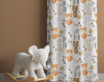 Cute Safari Animals Baby Boy Room Curtains Nursery Curtains Window Curtains, Baby Curtains, Custom Curtain