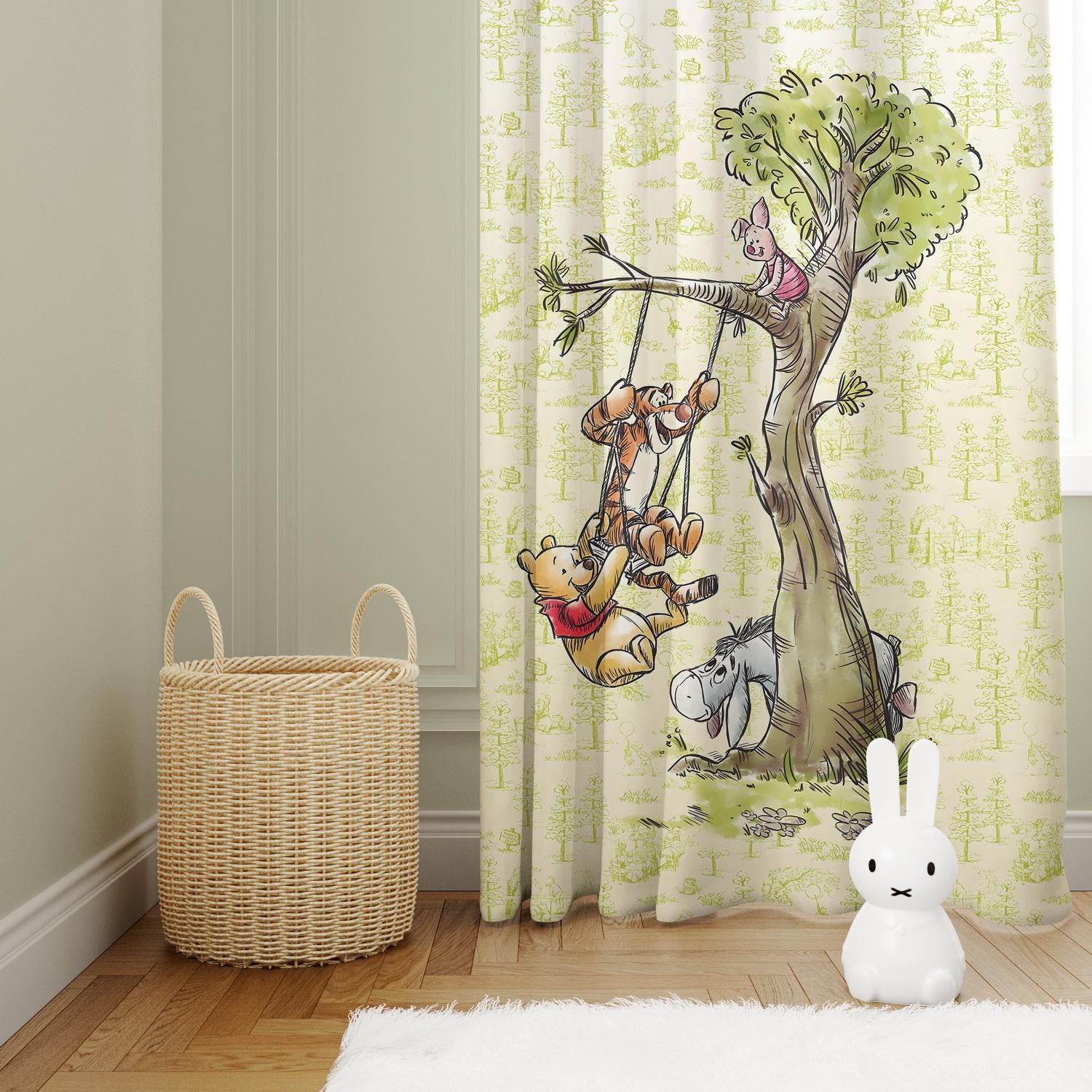 Winnie the Pooh Bear Nursery Curtains, Winnie the Pooh Nursery Decor