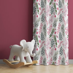Aquarelle fleurs sauvages rideau pour chambre de bébé fille rideaux pour chambre de bébé rideaux de fenêtre rideaux pour chambre de bébé fleurs pour chambre de bébé