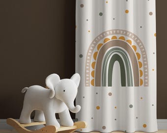 Cortina con estampado de arcoíris para habitación infantil, decoración de arcoíris para habitación de bebé, cortinas de arcoíris, cortinas para habitación de bebé, decoración de arcoíris para habitación de bebé