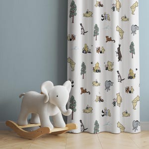 Winnie the Pooh Bear Nursery Curtains, Winnie the Pooh Nursery Decor, Kids Bedroom Curtains, Window Curtains, Nursery Curtains,Gift for Baby