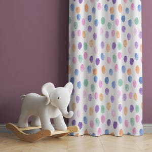 Watercolor Dots Baby Boy Room Curtains Nursery Curtains Window Curtains Baby Room Curtains