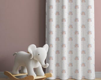 Cortinas arcoíris, cortinas para habitación infantil, cortinas arcoíris para habitación infantil, cortinas para ventana, cortinas para bebé, cortinas para habitación infantil